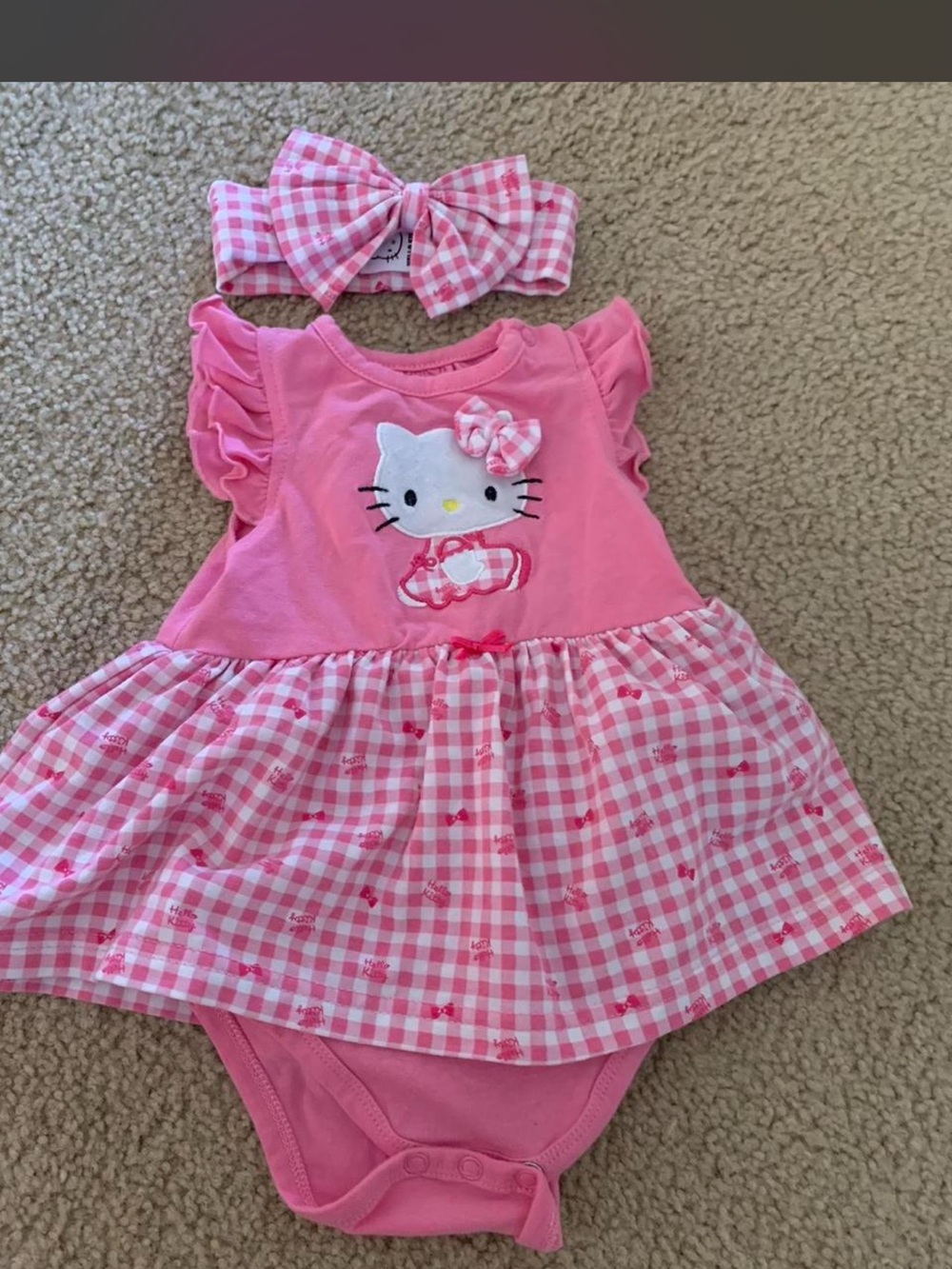 Baby Girl Pink Hello Kitty Dress with Bow